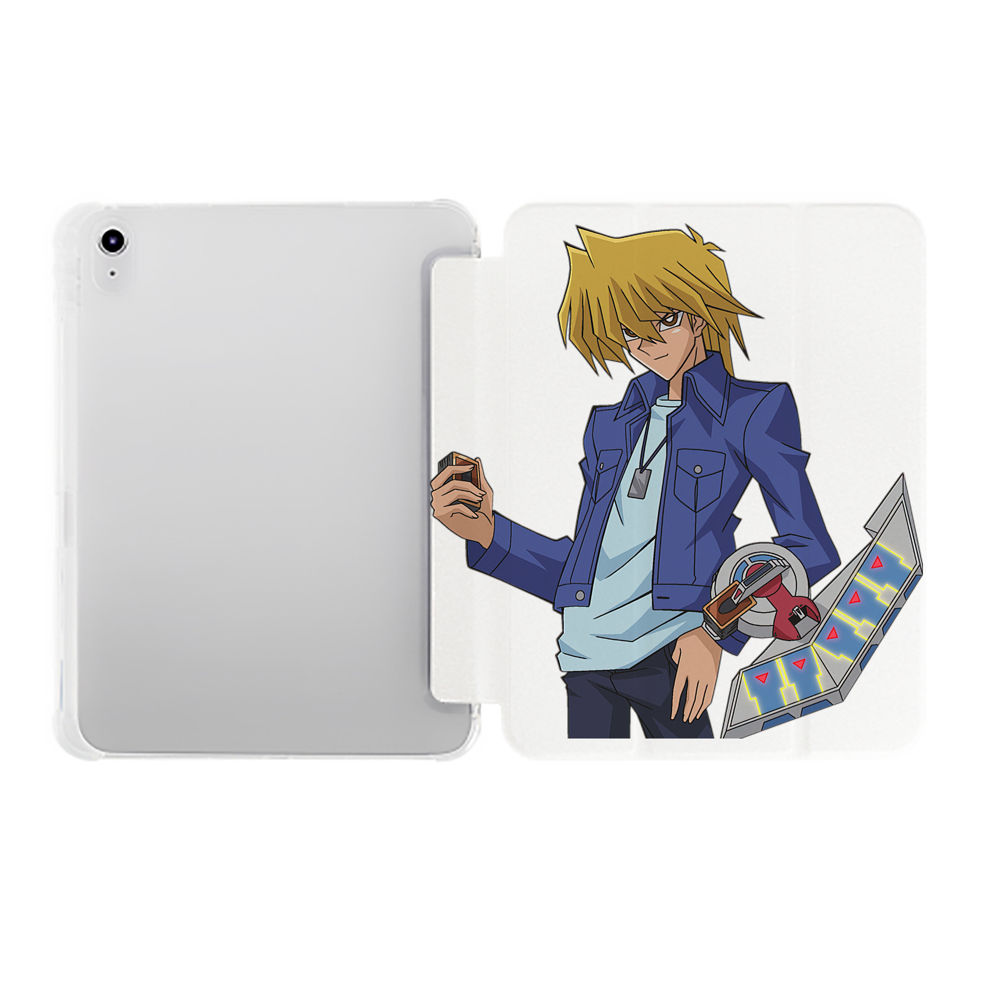 （画像用） 遊☆戯☆王 Yu-Gi-Oh! IPad ケース ペン収納付き 三つ折りスタンド PUレザー×シリコン 対応機種9.5/10.5/10.9インチ